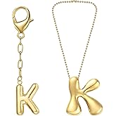 COTATI Gold Plated Bubble Letter Keychain for Women Initial Monogram Pendant Charm Keychains for Bag Handbags Purse