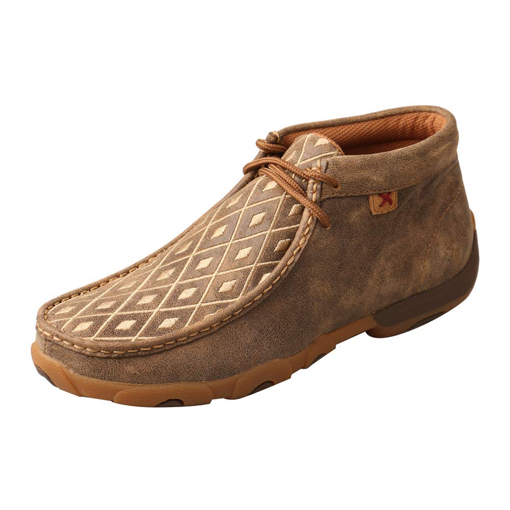 Twisted X Women's Chukka Driving Moc, Moc Toe, Bomber & Diamond Pattern Vamp, 7.5 M Image