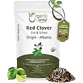 Organic Way Red Clover Flower Cut & Sifted (Trifolium Pratense) Herbal Tea | European Wild-Harvest | Organic & Kosher Certified | USDA Certified | Origin - Albania (1/4LBS / 4Oz)