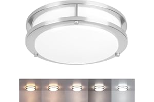 Ceiling Lighting Fixture, 10.3Inch Flush Mount LED Ceiling Light Fixture, 17W, Adjustable 2700K/3000K/3500K/4000K/5000K Ceili