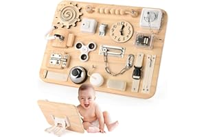 Montessori Large Busy Board for Toddlers - Wooden Sensory Toys -Fidget Toys for Autistic Children-Preschool Learning Activiti