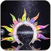 DRESBE Light Up Fire Headband LED Sun Goddess Halo Headbands Flame Party Rave Hair Accessories for Women