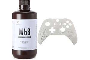 RI RESIONE RESIONE Tough 3D Printer Resin, Not Brittle ABS Like Tough & Rigid 3D Resin for LCD 3D Printing UV 405nm (M68 White 1KG)