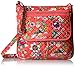 Vera Bradley Women's Cotton Mailbag Crossbody Purse, Coral Floral, One Size