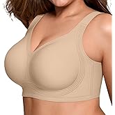 LetsJoli Bras for Women Supportive Wireless Push Up Bra Full Coverage No Underwire Seamless Plus Size for Older Women
