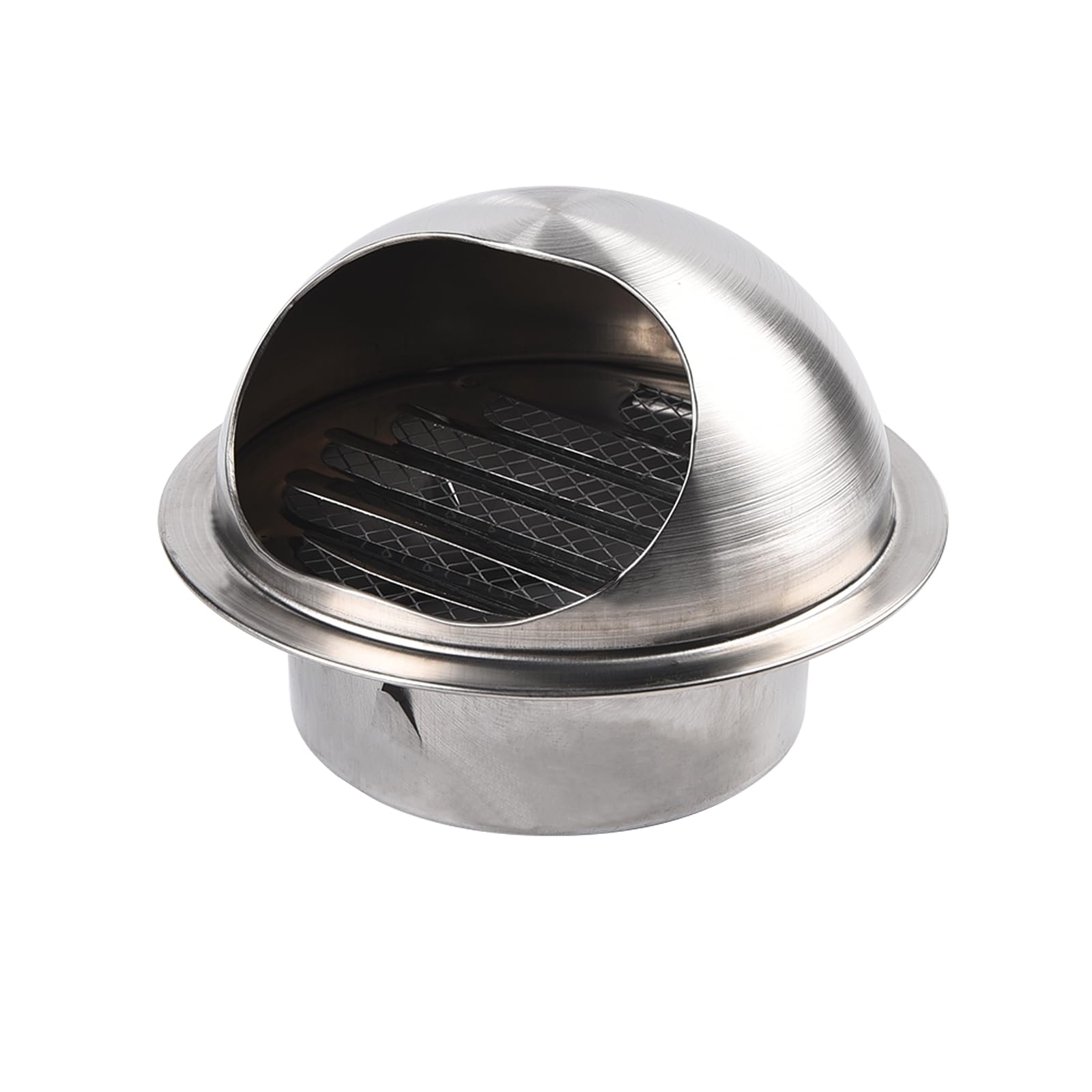 Stainless Steel Air Vent Ventilation Grill Covers Metal Round Wall Vent Gravity Flap Cover for the External Wall Exhaust, Fresh Air, Hood Exhaust (100mm)