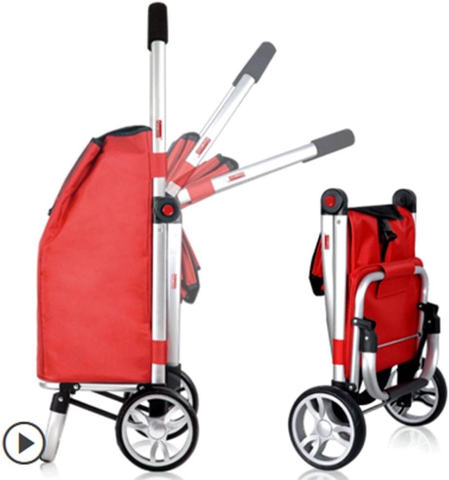 TwoWheel Folding Shopping Cart Small Trolley HandPulled Baggage Truck , Aluminum Alloy Cart