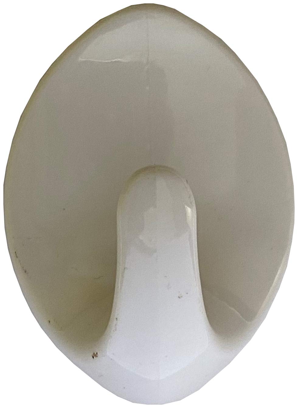 Merriway® BH01530 (2 Pcs) Self Adhesive Hooks, Large Oval, 58 x 42mm (2.3/8 x 1.5/8 inch) White Plastic - Pack of 2 Pieces