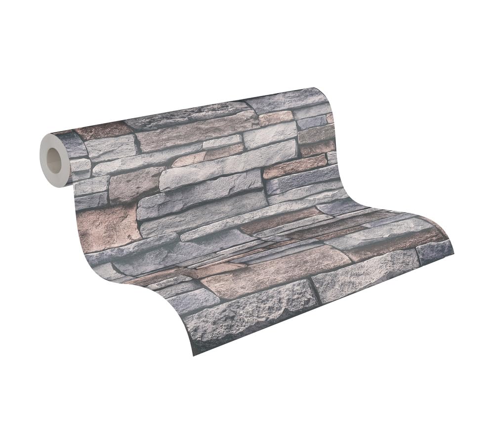 A.S. Création Bricks & Stones 388132 Non-Woven Wallpaper Stone Look 10.05 m x 0.53 m Made in Germany