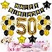 50th Birthday Decorations - 50th Number Balloons Black and Gold Party Decorations 50th Birthday 50th Birthday Decorations For Men Women