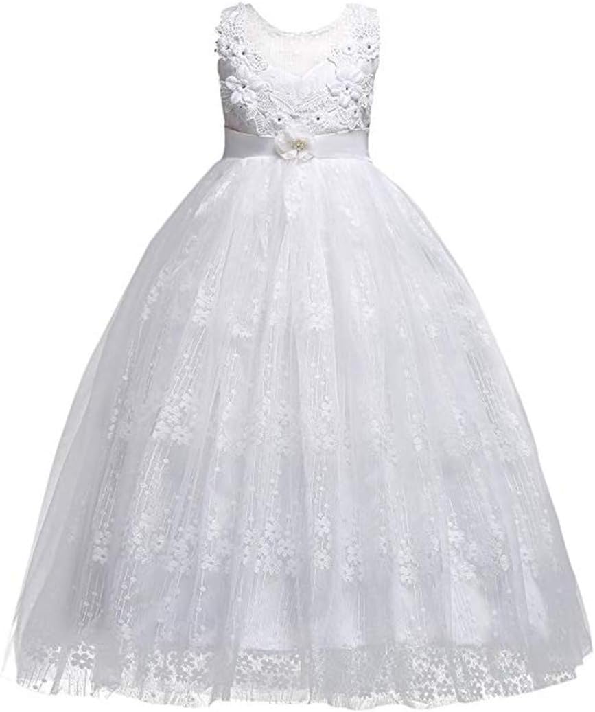 FKKFYY Girls Princess Pageant Long Dress for Girls Kids Prom Ball Gowns