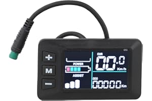 XNMANAWORK Electric Bike LCD Display Screen for 24V 36V 48V E-Bike Components with 5 Pins Waterproof Connector Cable Compatible No.2 Controller ABS Housing 82x48mm