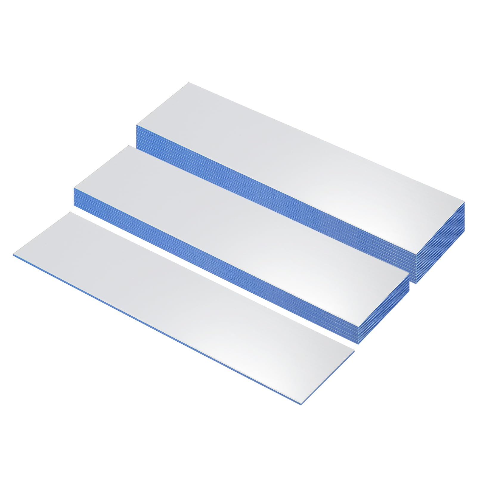 PATIKIL 8"x2" Blank Name Plates, 30 Pack Custom Engraved Name Plate Rectangle Laser Engraving Blanks for Personalized Nameplates Office Door DIY Painting Supplies, Silver, Blue