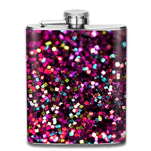 Colorful Glitter 6oz Funny Unique Stainless Steel Wide Mouth With Cover Whiskey Graduation Men Women Hip Flask Plus Stainless Steel Flask Bottle