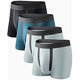 Auxo Mens Underwear Boxer Briefs With Pouch Modal Mesh Breathable Underwear No Riding Up Moisture Wicking 4 Pack