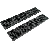 BARsics 17.5x3.5 inches Long PVC Bar Rail Mat Non-Slip Serving Spill Mat (Pack of 2)