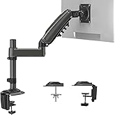 HUANUO Single Monitor Arm, Adjustable Desk Mount for 13-34 inch Screens, Holds 19.8lb, 22.44inch Max Height, Full Motion Swiv