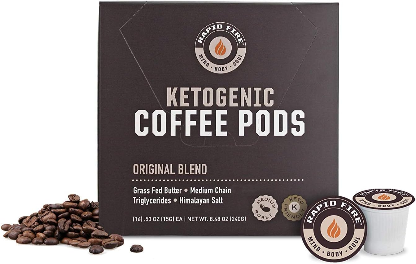 Rapid Fire Ketogenic High Performance Keto Coffee Pods, Supports Energy