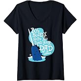 Women's Narwhale Bye Buddy Hope You Find Your Dad V-Neck T-Shirt