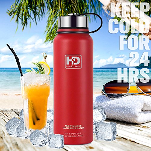 Stainless Steel Vacuum Insulated Water Bottle, Cold for 24 Hours Hot for 12 Hours, 21 OZ - 50 OZ Double Wall Thermos Flask, Travel Sports Leak Proof Drinking Bottle with Metal Strainer, BPA Free - Thumbnail 7