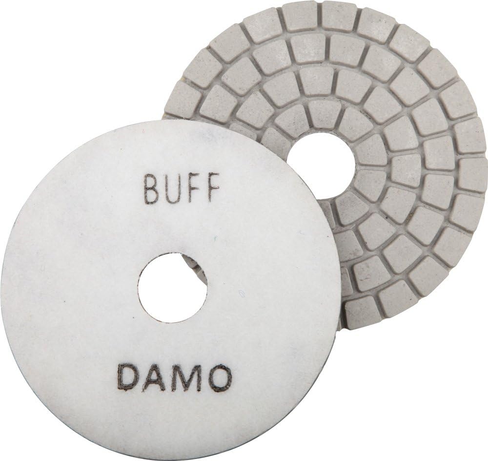 DAMO 4" White Diamond Buff Pad for Granite Polishing & Glazing/Final