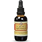 J.CROW'S® Lugol's Solution of Iodine 2% 2 oz (1 Bottle) – Premium Iodine & Potassium Iodide Liquid, Gluten &, Alcohol-Free Natural Brine Extract, No Expiration