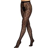 MANZI Women's Sheer Patterned Tights All-Over Polka-Dot Leopard Hearts Stockings 30 Denier Pantyhose Nylons