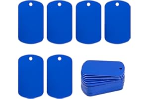 StayMax Aluminum Blank Tags Stamping Blanks 25 Pack (Blue)