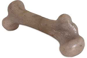 Pet Qwerks Dinosaur BarkBone - Nylon Dog Bone for Aggressive Chewers - Bacon Flavor - 8.5"