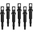 HQPASFY Ignition Coil Pack Set of 6 Compatible with BMW 325i 335i 525i 550i 650i M3 M5 X5 X6 & More Replaces# 0221504470, 12137562744, 221504470, 12137594937, 12138657273