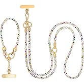 FUAHXYES Crystal Phone Strap Crossbody and Wrist Lanyard, Anti Theft Layered & Wrist Strap Cell Phone Neck for Women
