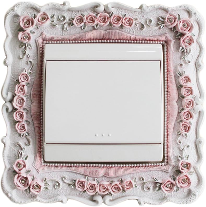 Onstro Handmade Fairy Rose Decorative Light Switch Cover Wall Sticker for Standard 86x86mm Sockets