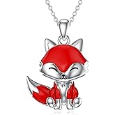 Shusukue Fox/Turtle Necklace 925 Sterling Silver Animals Pendant Jewelry Gifts for Women Teens