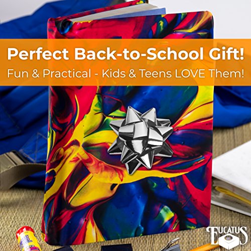 image for Eucatus Jumbo, Stretchable Book Cover Art Designs 3 Pack. Fits Most Ha