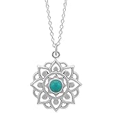 Boma Jewelry Sterling Silver Bohemian Lotus Flower Necklace