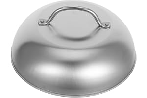 TIDTALEO Stainless Steel 9-inch round Bbq Grill Dome Lid with Handle, Cheese Melting Basting Steam Cover