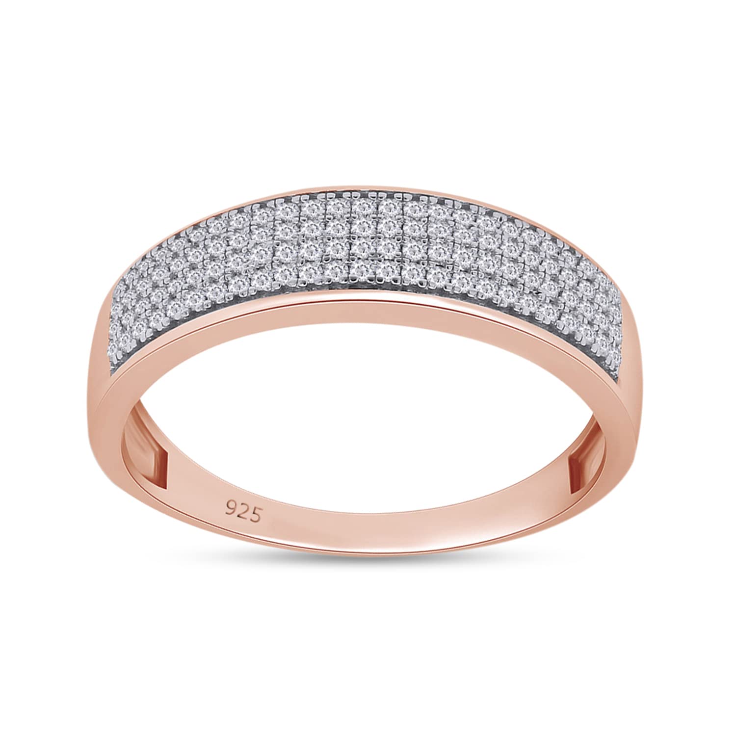 Men's Wedding Band Ring with 1/3 Carat (ctw) Round