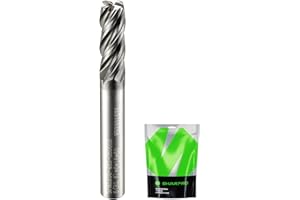 SHARPRO 6mm Shank Carbide Corner Radius End Mill Bit 6mm Cutting Dia.（R0.5mm） 4 Flutes AlCrN Coated Metric CNC Mill Bit for Metal - Alloy Steel, Stainless Steel, Cast Iron and Aluminum Cutting