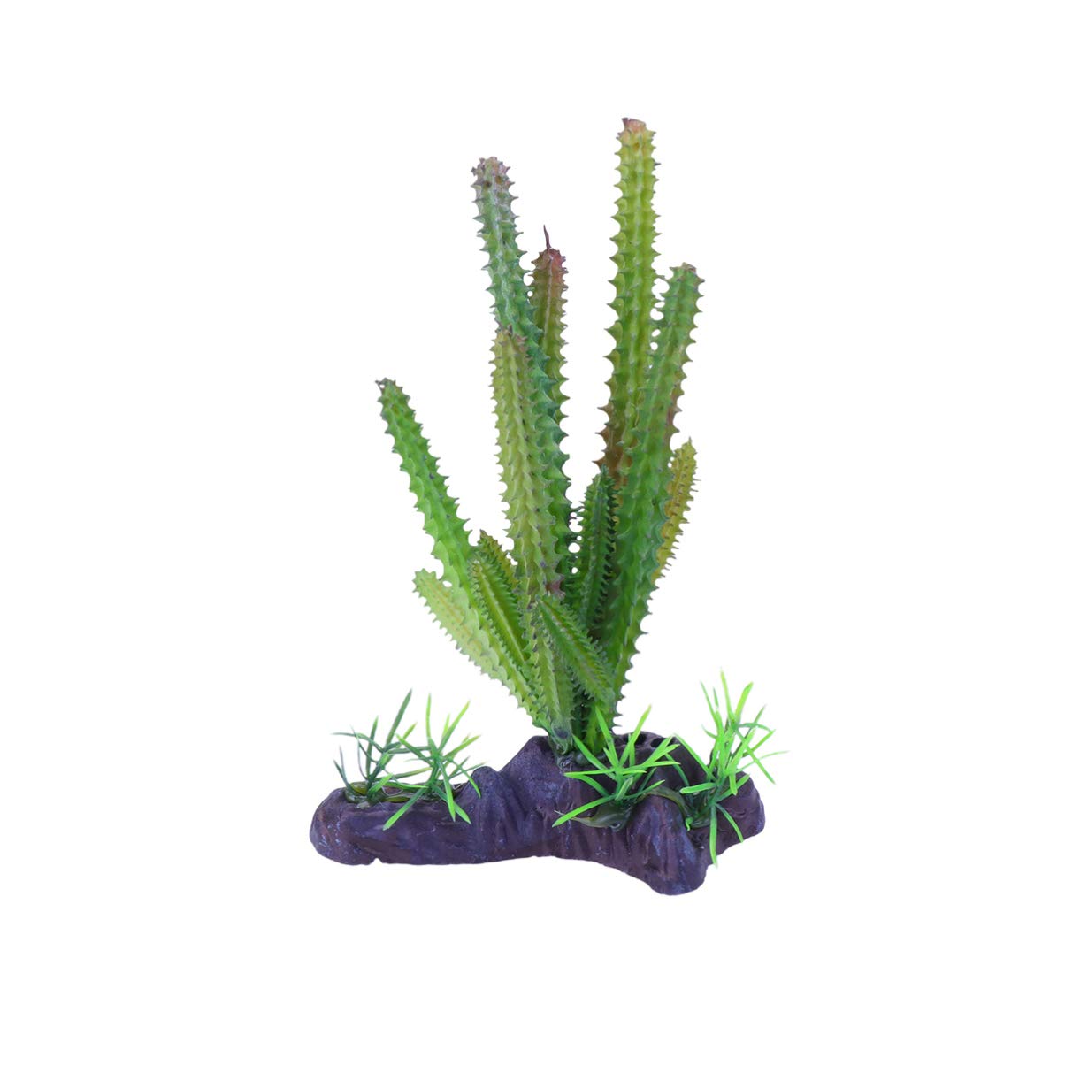 POPETPOP Aquarium Plastic Plants Decorations Artificial Cactus Landscaping Ornament Plants Decor for Fish Tank Reptile Terrarium