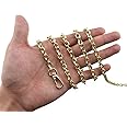 HAHIYO Mini Pochette Purse Chain Strap Thin Wide 6mm for LV Length 47.2 inches Thick 2mm Shiny Light Gold for Shoulder Cross Body Sling Handbag Wallet Clutch Comfortable Flat Metal Strap 1 Pack