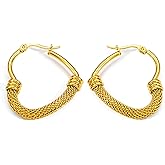 Gold Plated Earrings for Women - hypoallergenic Gold Hoop Earrings Hollow Flake lightweight gold hoops