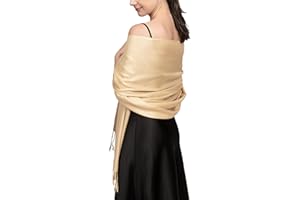 Achillea Soft Silky Pashmina Scarf for Women – Shawl Wrap for Evening Dresses, Bridesmaids, Weddings & Everyday Wear