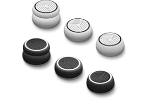 AMOACCESSORIES Thumb Grips Caps Performance Joystick Cover Controller for CQC FPS Games, Compatible with PS5 PS4, Xbox X/S Xbox One, Switch Pro,3 Pairs(6pcs) Silicone Cyclone Pattern Black White