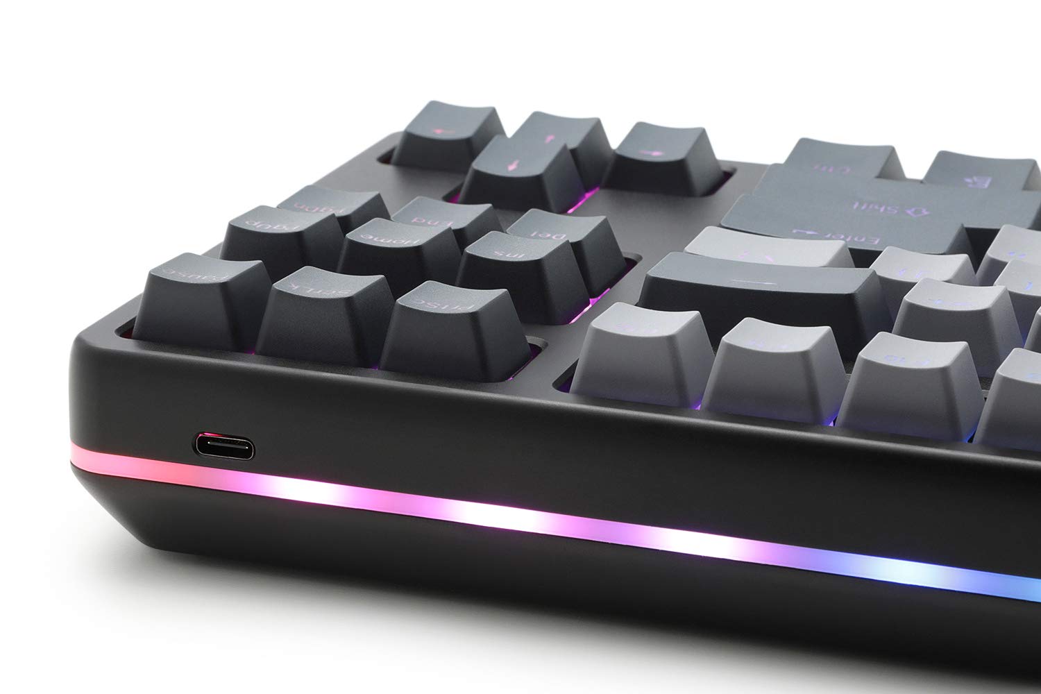 DROP CTRL High-Profile Mechanical Keyboard — Tenkeyless TKL (87 Key) Gaming Keyboard, Hot-Swap Switches, Programmable, Backlit RGB LED, USB-C, Doubleshot PBT, Aluminum (Black, Halo Clear)