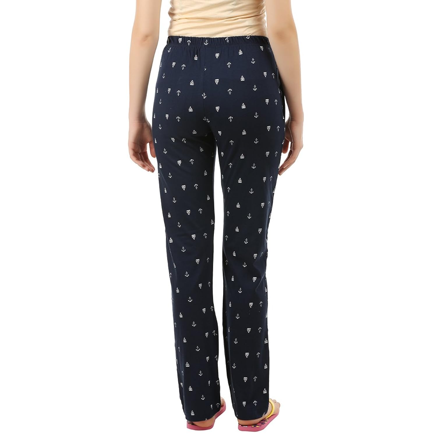 gallop womens nightwear pyjama (w-pant-blk-ltpinkstrip)