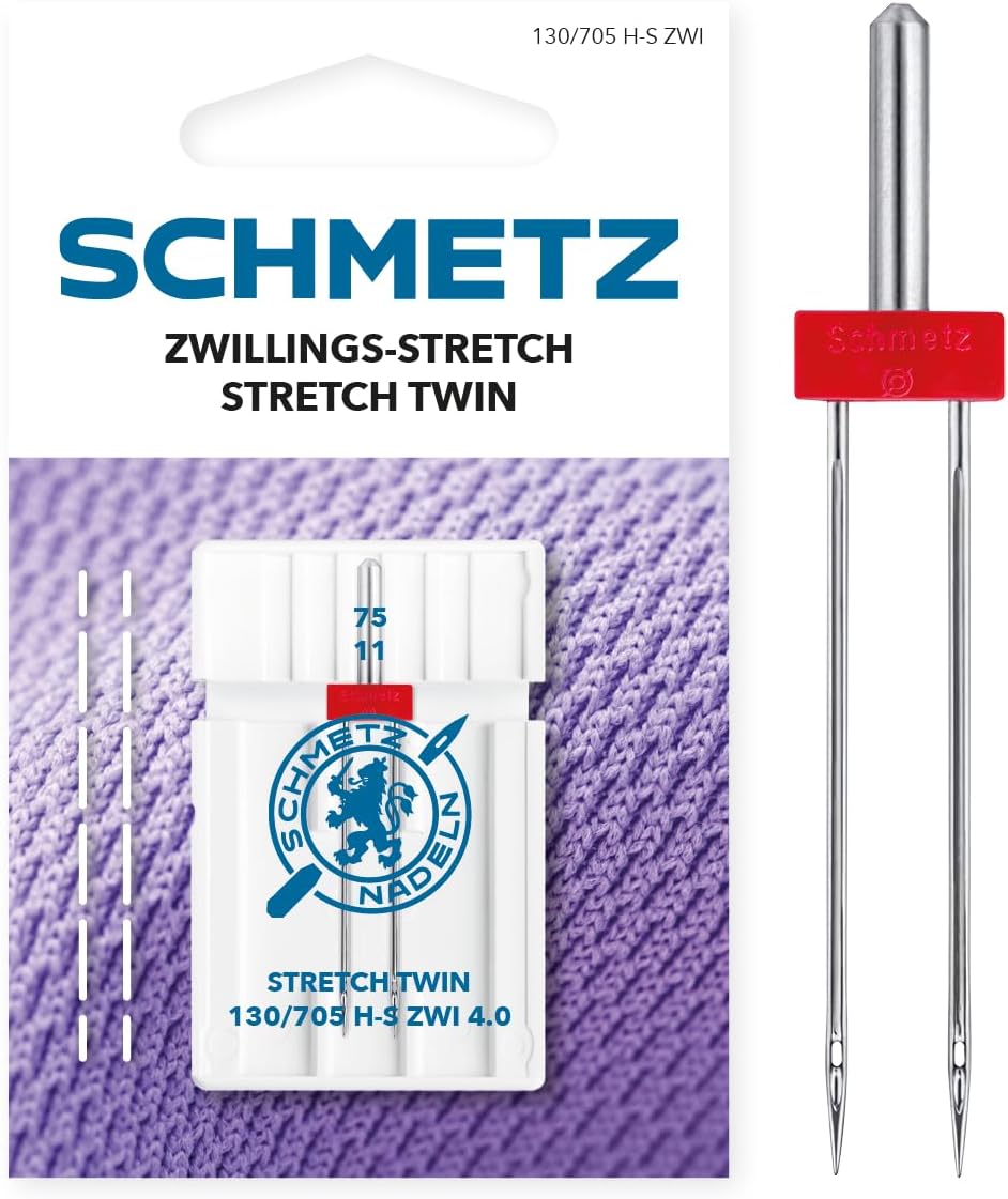 Schmetz Stretch Twin Sewing Machine Needles 4.0/75 2 Pack ZWI 130/705