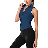 Flygo Women's Full Zip Sleeveless Workout Yoga Active Jacket Vest Golf Shirts