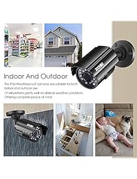 Cámaras de seguridad ZOSI 8CH 1080P Sistema de vigilancia con 2.0MP (8) Cámaras de seguridad impermeables y Disco duro de 1TB para la seguridad de la oficina doméstica Detección de movimiento y en interiores al aire libre