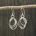Two Tone Dangle Earrings 925 Sterling Silver & 14k Gold-Filled Graduated Twisted Hoops