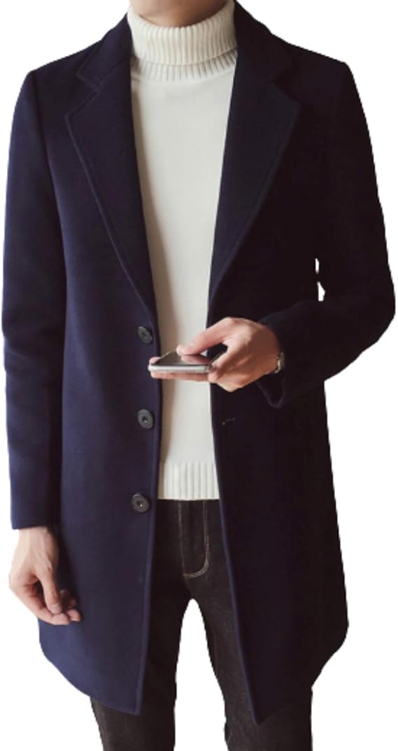 Amazon Givek チェスター コート ロング 丈 上品 ウール 素材 きれいめ シルエット メンズ テーラード ジャケット コート ジャケット 通販